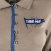 Picture of "THINK PINK"WOMAN POLO IN COTTON JERSEY GARMENT DYED 3/4 SLEEVE EMBORIDERY AND LOGO PATCH